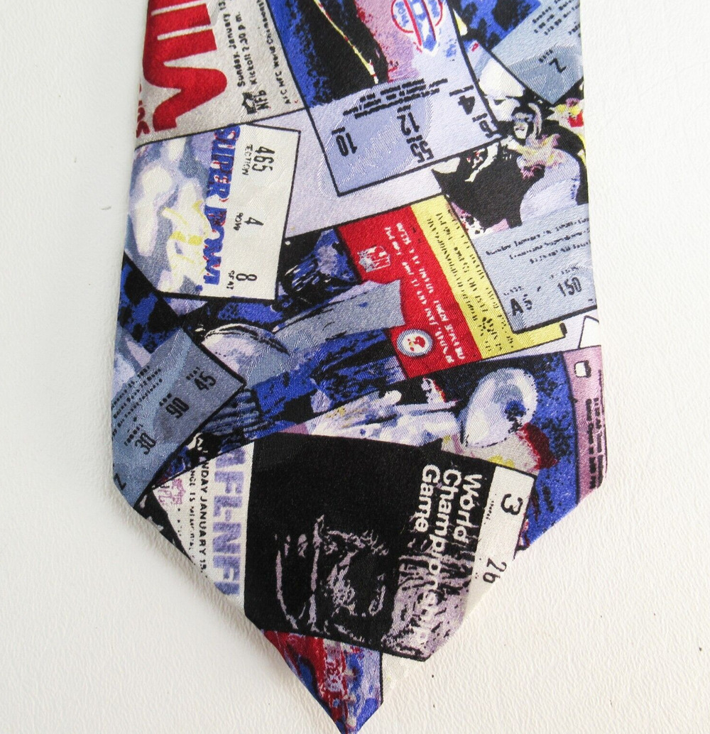 Team NFL Tie Mens 57 in Silk Necktie Multicolor Football Championship Superbowl